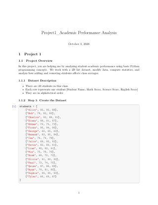 Project 1 report, first page