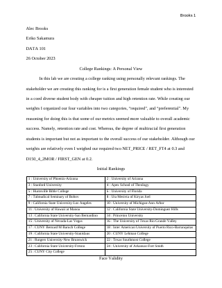 Report, first page