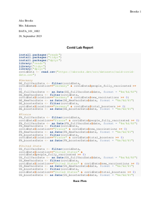 Report, first page