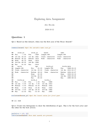 Report, first page