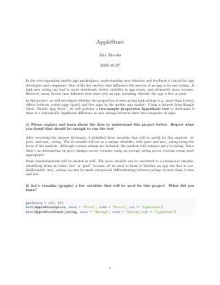 Report, first page