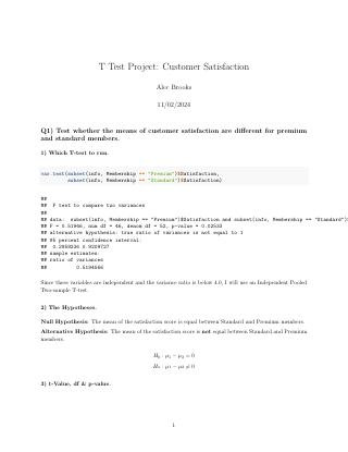 Report, first page
