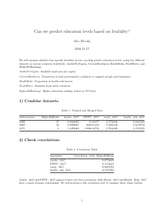 Report, first page